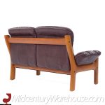 Ekornes Mid Century Danish Teak Leather Loveseat | Mid Century Modern Furniture - Mid Century Furniture Chicago Ekornes Mid Century Danish Teak Leather Loveseat