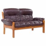 Ekornes Mid Century Danish Teak Leather Loveseat | Mid Century Modern Furniture - Mid Century Furniture Chicago Ekornes Mid Century Danish Teak Leather Loveseat