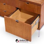 Florence Knoll Mid Century Teak and Chrome File Credenza