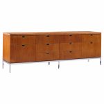Florence Knoll Mid Century Teak and Chrome File Credenza