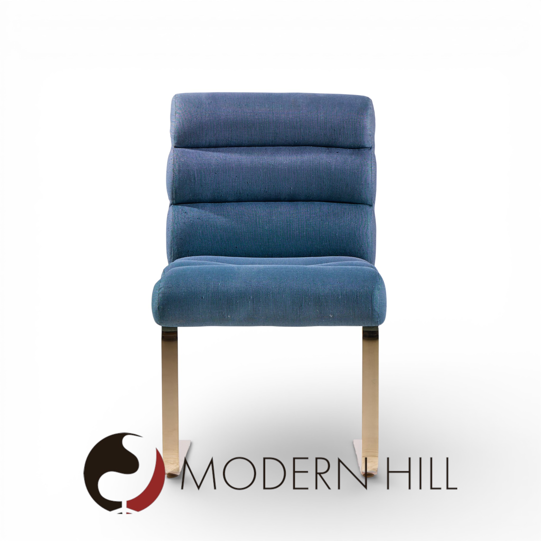 Frank Mariani Lugano Mid Century Brass Cantilever Dining Chair Side Single