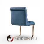 Frank Mariani Lugano Mid Century Brass Cantilever Dining Chair Side Single