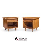 George Nakashima for Widdicomb Origins Model 215 Mid Century Walnut Nightstands - Pair