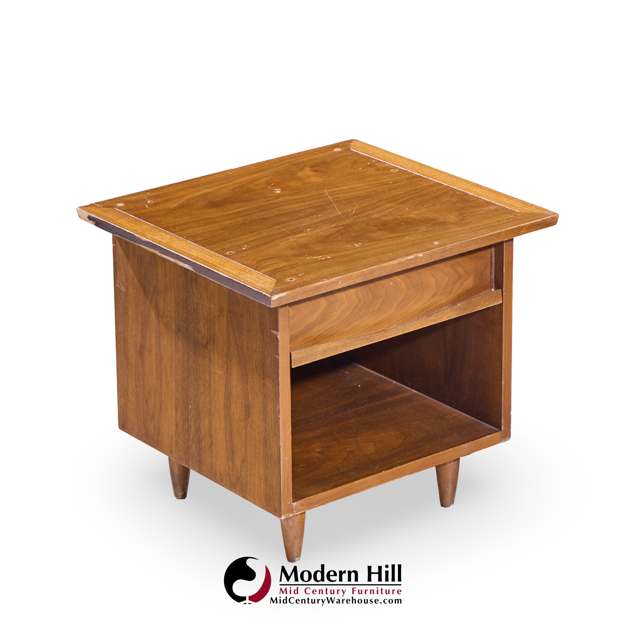 George Nakashima for Widdicomb Origins Model 215 Mid Century Walnut Nightstands - Pair