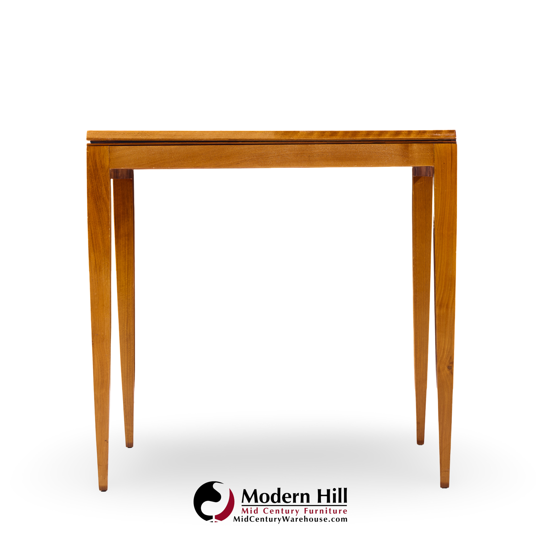 Gio Ponti for Singer & Son Mid Century Teak and Brass Flip Top Expanding Game Dining Table