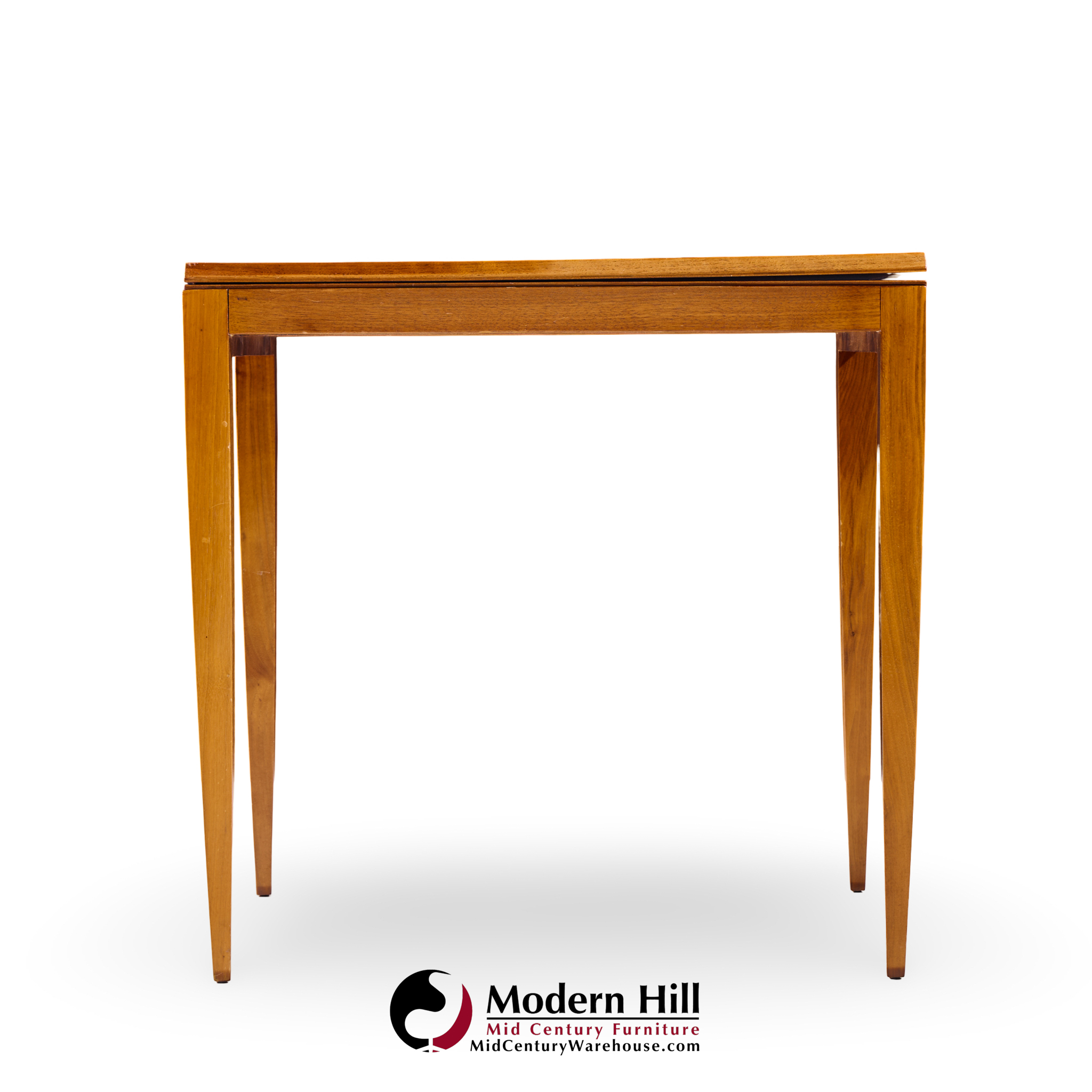 Gio Ponti for Singer & Son Mid Century Teak and Brass Flip Top Expanding Game Dining Table