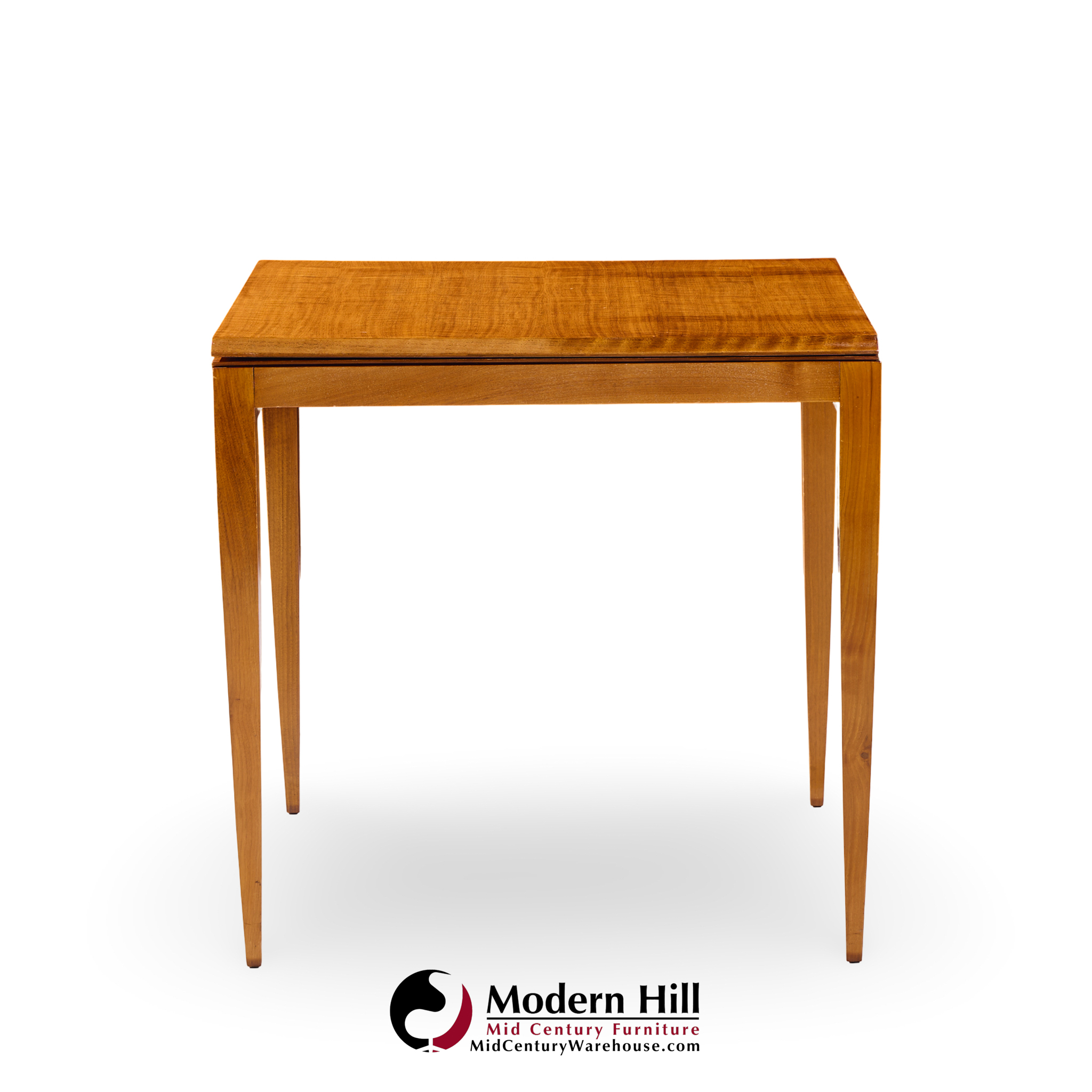 Gio Ponti for Singer & Son Mid Century Teak and Brass Flip Top Expanding Game Dining Table