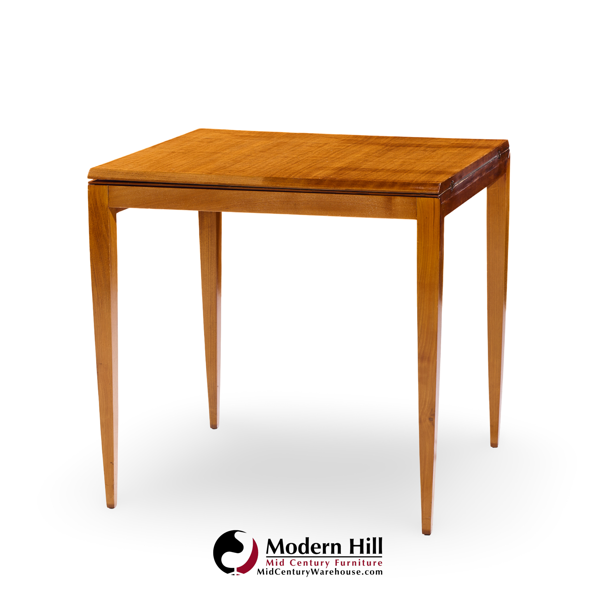 Gio Ponti for Singer & Son Mid Century Teak and Brass Flip Top Expanding Game Dining Table