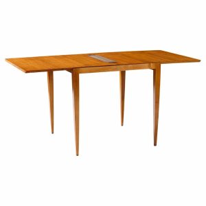 gio ponti for singer & son mid century teak and brass flip top expanding game dining table