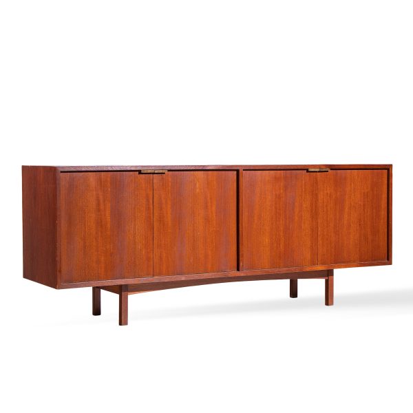 Hp Hansen Style Mid Century Danish Teak and Brass Credenza