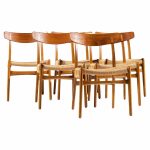 Hans Wegner for Carl Hansen & Son Ch23 Mid Century Danish Teak and Oak Dining Chairs - Set of 6