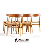 Hans Wegner for Carl Hansen & Son Ch23 Mid Century Danish Teak and Oak Dining Chairs - Set of 6
