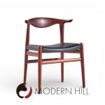 Hans Wegner for Johannes Hansen Mid Century Danish Cow Horn Dining Chairs - Set of 6