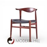 Hans Wegner for Johannes Hansen Mid Century Danish Cow Horn Dining Chairs - Set of 6