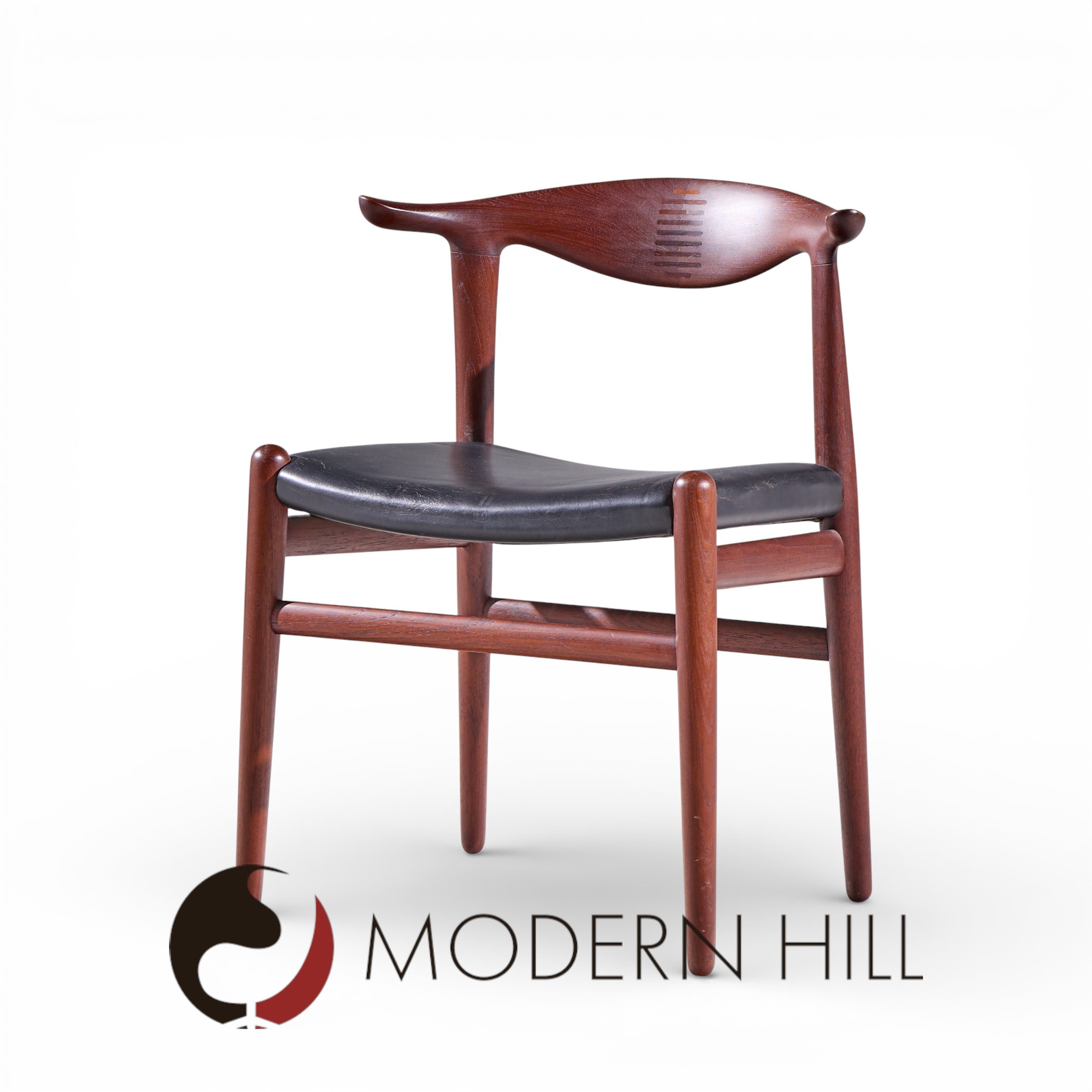 Hans Wegner for Johannes Hansen Mid Century Danish Cow Horn Dining Chairs - Set of 6