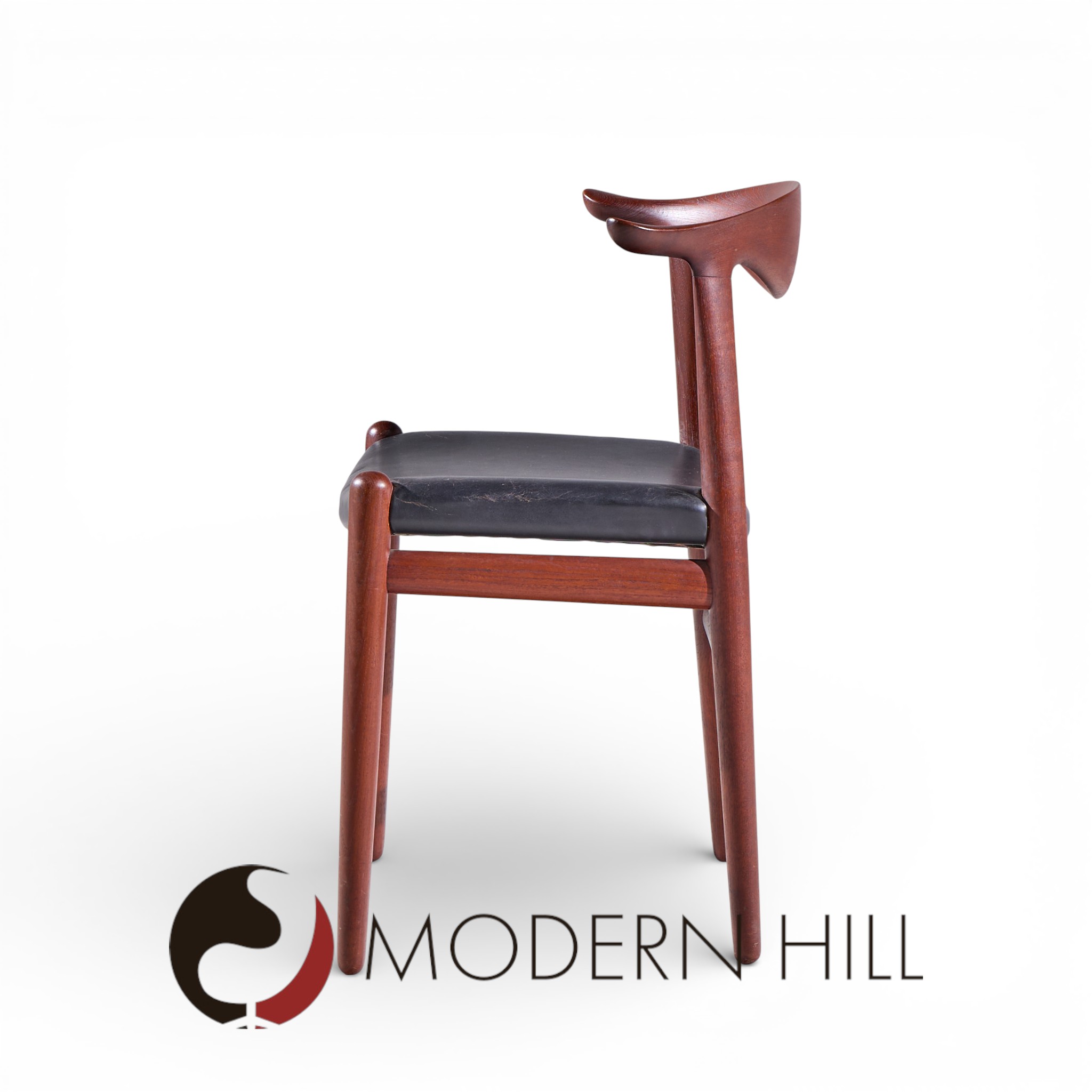 Hans Wegner for Johannes Hansen Mid Century Danish Cow Horn Dining Chairs - Set of 6