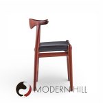 Hans Wegner for Johannes Hansen Mid Century Danish Cow Horn Dining Chairs - Set of 6