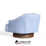 Harvey Probber Style Mid Century Walnut Swivel Lounge Chairs - Pair | Mid Century Modern Furniture - Mid Century Furniture Chicago Harvey Probber Style Mid Century Walnut Swivel Lounge Chairs - Pair