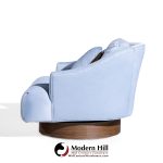 Harvey Probber Style Mid Century Walnut Swivel Lounge Chairs - Pair | Mid Century Modern Furniture - Mid Century Furniture Chicago Harvey Probber Style Mid Century Walnut Swivel Lounge Chairs - Pair