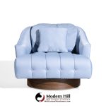 Harvey Probber Style Mid Century Walnut Swivel Lounge Chairs - Pair | Mid Century Modern Furniture - Mid Century Furniture Chicago Harvey Probber Style Mid Century Walnut Swivel Lounge Chairs - Pair