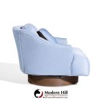 Harvey Probber Style Mid Century Walnut Swivel Lounge Chairs - Pair | Mid Century Modern Furniture - Mid Century Furniture Chicago Harvey Probber Style Mid Century Walnut Swivel Lounge Chairs - Pair