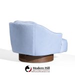 Harvey Probber Style Mid Century Walnut Swivel Lounge Chairs - Pair | Mid Century Modern Furniture - Mid Century Furniture Chicago Harvey Probber Style Mid Century Walnut Swivel Lounge Chairs - Pair