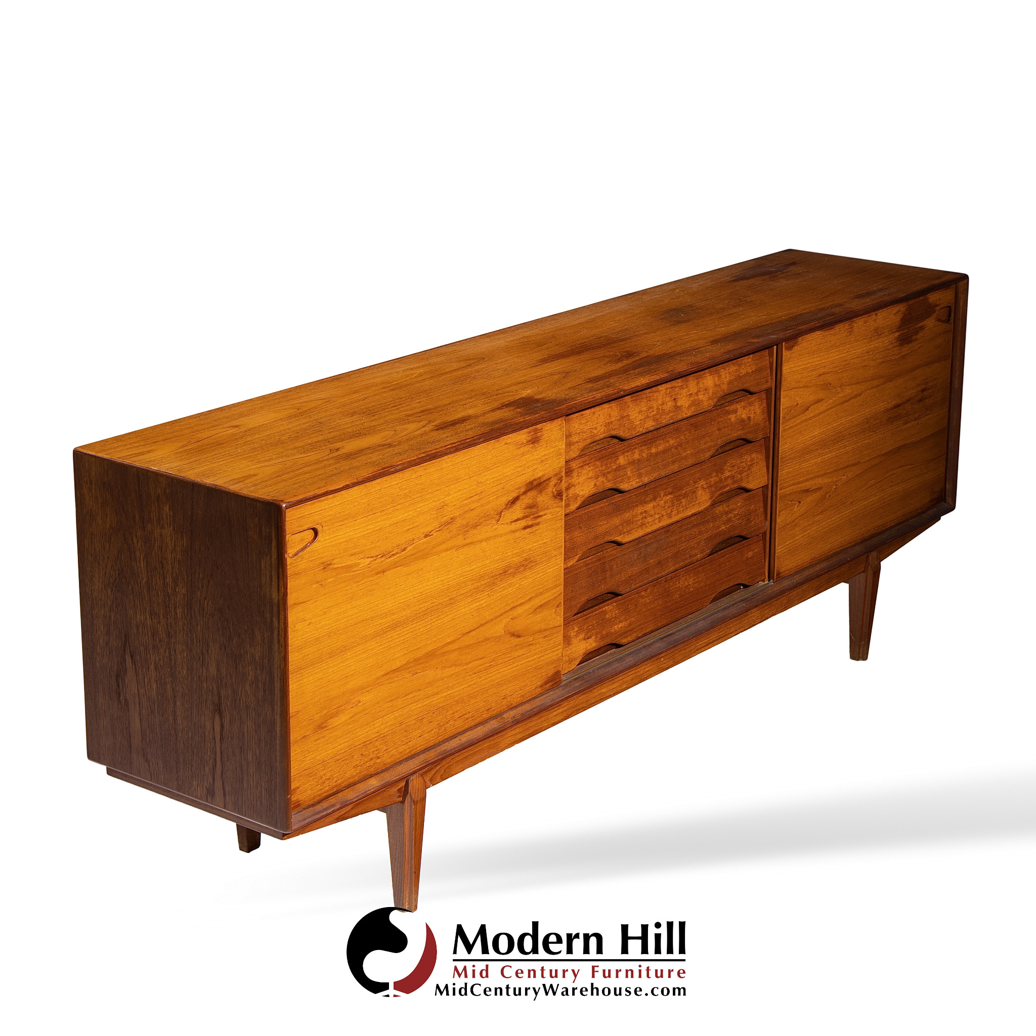Henry Rosengren Hansen for Dyrlund Mid Century Danish Teak Credenza