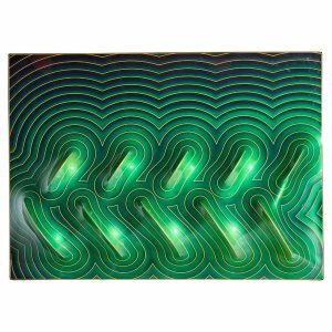 j. mccarthy mid century 1977 strawberry fields large green fiberglass wall art