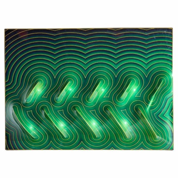 J. Mccarthy Mid Century 1977 Strawberry Fields Large Green Fiberglass Wall Art