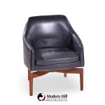 Jens Risom Mid Century Walnut Swivel Chairs - Pair