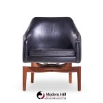 Jens Risom Mid Century Walnut Swivel Chairs - Pair