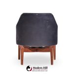 Jens Risom Mid Century Walnut Swivel Chairs - Pair