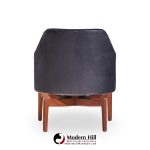 Jens Risom Mid Century Walnut Swivel Chairs - Pair