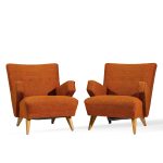 Jens Risom for Knoll Mid Century Lounge Chairs - Pair