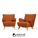 Jens Risom for Knoll Mid Century Lounge Chairs - Pair