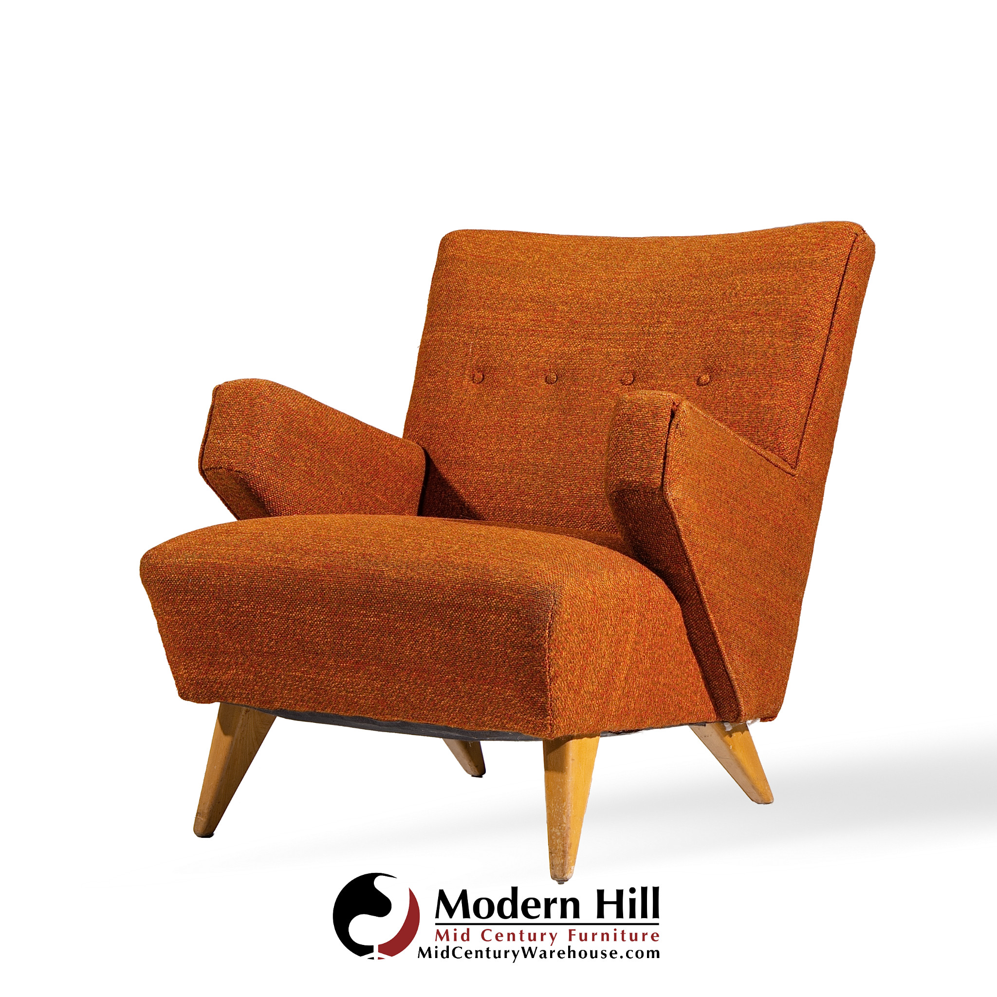 Jens Risom for Knoll Mid Century Lounge Chairs - Pair