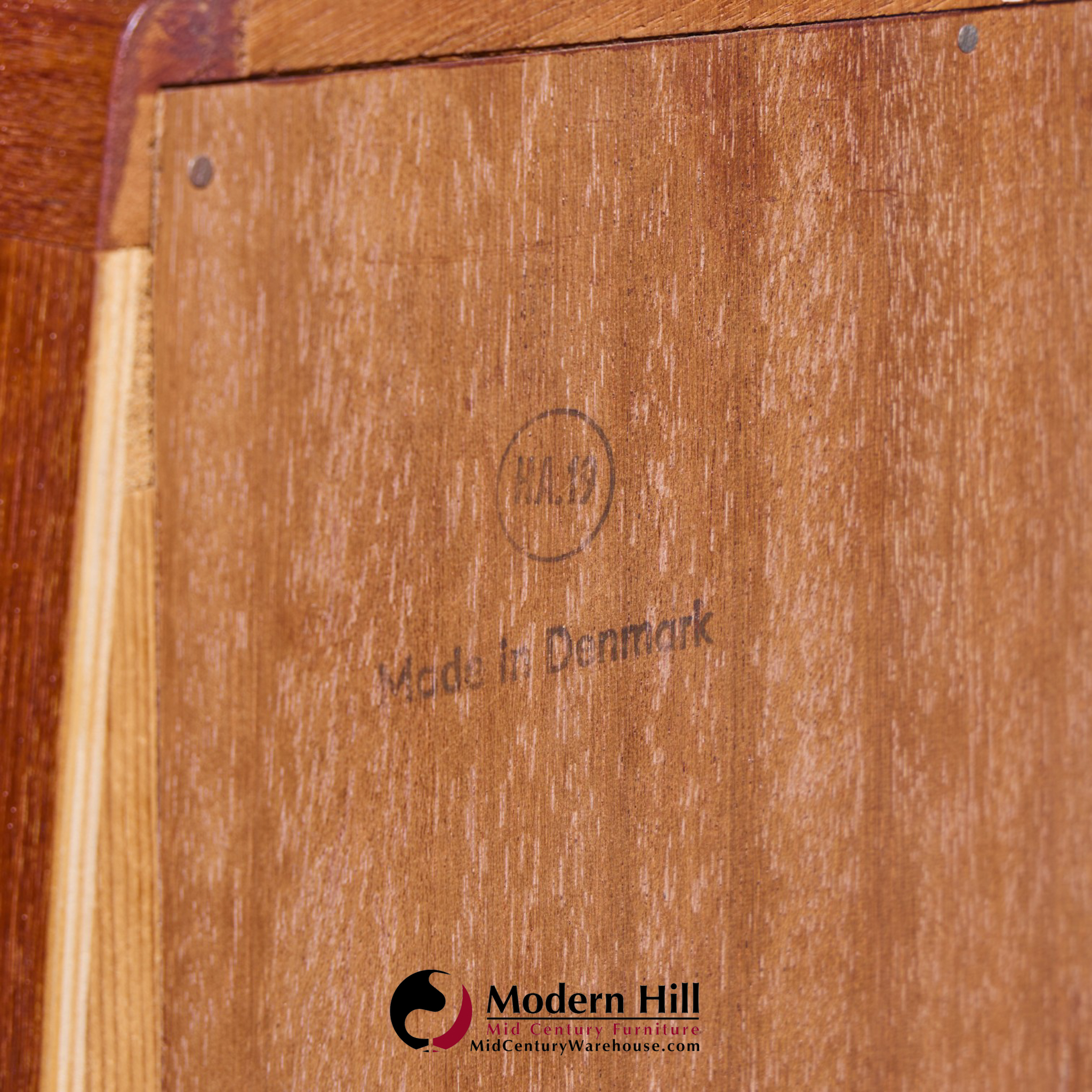 Johannes Andersen for Uldum Mid Century Danish Teak Tambour Door Credenza with Hutch