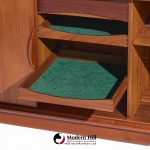 Johannes Andersen for Uldum Mid Century Danish Teak Tambour Door Credenza with Hutch