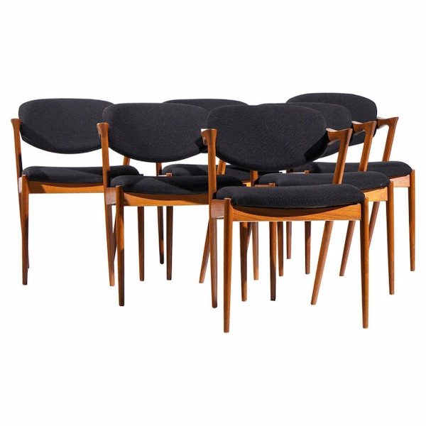 Kai Kristiansen Model 42 Mid Century Danish Teak Z Dining Chairs - Set of 6