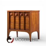 Kent Coffey Perspecta Mid Century Walnut and Rosewood 3-drawer Nightstands - Pair