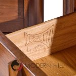 Kent Coffey Perspecta Mid Century Walnut and Rosewood 3-drawer Nightstands - Pair