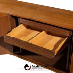 Kipp Stewart for Calvin Furniture Mid Century Walnut and Rosewood Sideboard Credenza