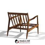 Kofod Larsen for Selig Mid Century Danish Walnut Lounge Chairs - Pair