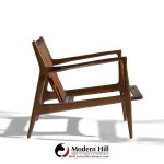 Kofod Larsen for Selig Mid Century Danish Walnut Lounge Chairs - Pair