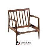 Kofod Larsen for Selig Mid Century Danish Walnut Lounge Chairs - Pair