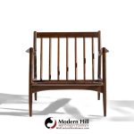 Kofod Larsen for Selig Mid Century Danish Walnut Lounge Chairs - Pair