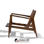 Kofod Larsen for Selig Mid Century Danish Walnut Lounge Chairs - Pair