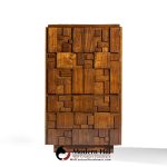 Lane Staccato Brutalist Mid Century Walnut Armoire Dresser