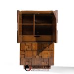 Lane Staccato Brutalist Mid Century Walnut Armoire Dresser