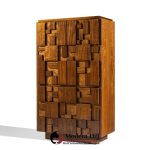 Lane Staccato Brutalist Mid Century Walnut Armoire Dresser